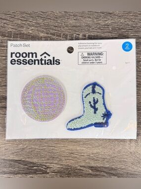 NEW Room Essentials Disco Ball and Cowboy Boot Patch Set